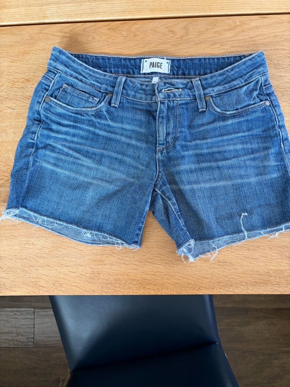 PAIGE Mid-Blue Denim shorts